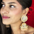 Regal Floral Meenakari Kundan Jhumka Earrings from Trenzify Store.