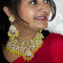 Golden Glow Meenakari Necklace Set with Pearly Layers from Trenzify Store.