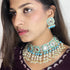 Mint Meenakari & Kundan Necklace Set from Trenzify Store.