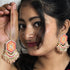 Orange Hexagon Enamel Earrings & Maang Tikka Set from Trenzify Store.