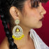 Yellow Beaded Teardrop Kundan Earrings from Trenzify Store.