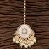 Light Pink Enamel Floral Maang Tikka with Pearls from Trenzify Store.