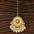 Yellow Enamel Floral Maang Tikka with Pearl Drops from Trenzify Store.