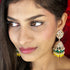 Cascading Kundan Bead Jhumka Earrings from Trenzify Store.