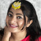 Yellow Enamel Floral Maang Tikka with Beaded Drops from Trenzify Store.