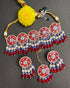 Red Meenakari & Bead Necklace Set from Trenzify Store.