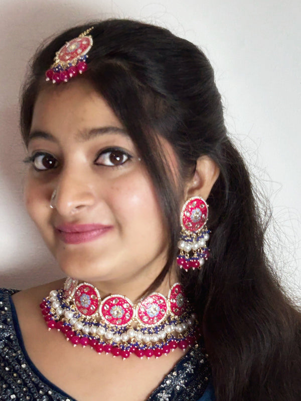 Rani Meenakari & Bead Necklace Set from Trenzify Store.