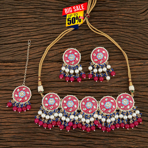 Rani Meenakari & Bead Necklace Set from Trenzify Store.