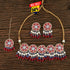 Red Meenakari & Bead Necklace Set from Trenzify Store.