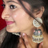 Hand-Painted Floral Dome Jhumkas from Trenzify Store.
