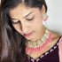 Peach Kundan Necklace Set from Trenzify Store.