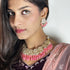 Peach Kundan Necklace Set from Trenzify Store.