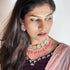Peach Kundan Necklace Set from Trenzify Store.