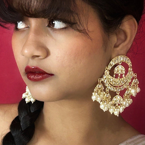 Pearl Chandbali Earrings from Trenzify Store.