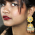 Floral Meenakari Kundan Jhumka Earrings from Trenzify Store.