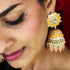 Floral Meenakari Kundan Jhumka Earrings from Trenzify Store.