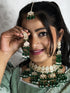 Green Kundan Necklace, Earrings & Maang Tikka Set from Trenzify Store.