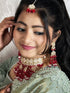 Red Kundan Necklace, Earrings & Maang Tikka Set – Grand Heritage Glow from Trenzify Store.