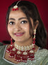 Red Kundan Necklace, Earrings & Maang Tikka Set – Grand Heritage Glow from Trenzify Store.