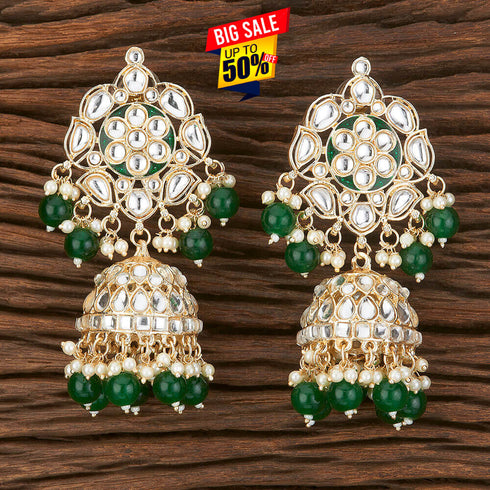 Elegant Kundan Jhumka Earrings from Trenzify Store.