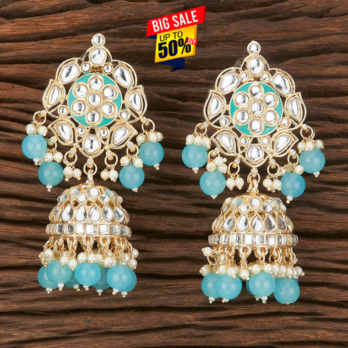 Elegant Kundan Jhumka Earrings from Trenzify Store.