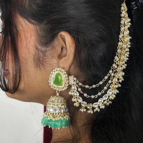 Kundan Layered Chain Jhumka from Trenzify Store.