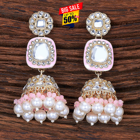 Kundan Dome Jhumka Earrings from Trenzify Store.