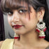 Kundan & Beaded Statement Chandbali Earrings from Trenzify Store.