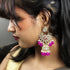 Kundan & Beaded Statement Chandbali Earrings from Trenzify Store.