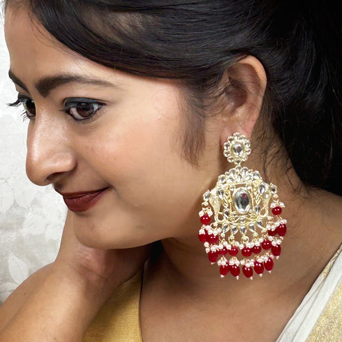 Pearl & Stone Chandbali Earrings from Trenzify Store.
