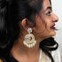 Kundan Floral Circle Earrings with Pearl Drops from Trenzify Store.