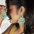 Crescent Bloom Meenakari Chandbaalis from Trenzify Store.
