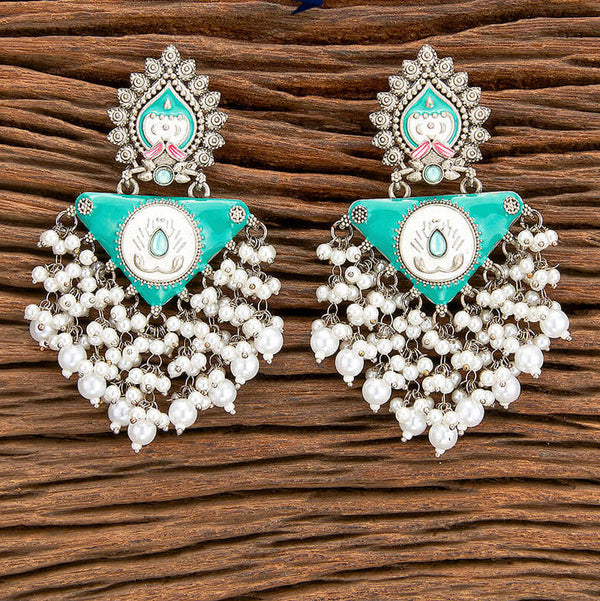 Boho Meenakari Pearl Cascade Earrings from Trenzify Store.