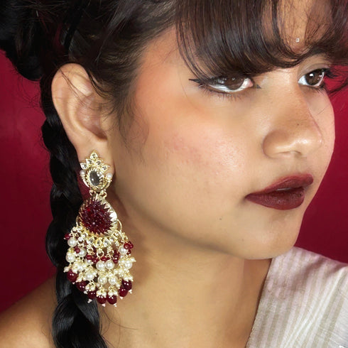 Pearl & Stone Chandelier Earrings from Trenzify Store.