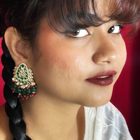 Regal Kundan Beaded Studs from Trenzify Store.
