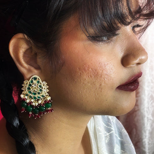 Regal Kundan Beaded Studs from Trenzify Store.