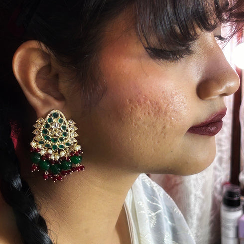Regal Kundan Beaded Studs from Trenzify Store.