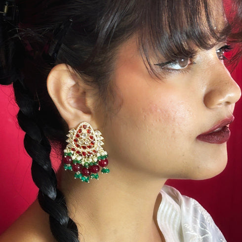 Regal Kundan Beaded Studs from Trenzify Store.