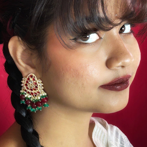 Regal Kundan Beaded Studs from Trenzify Store.
