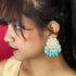 Kundan Stud Earrings with Bead Drops from Trenzify Store.