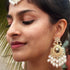 White Pearl Kundan Earrings & Maang Tikka Set from Trenzify Store.