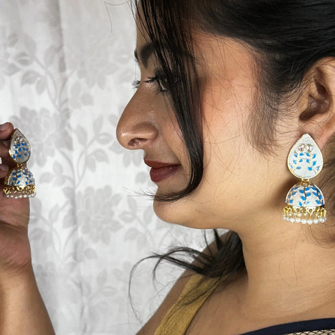 Meenakari Blossom Jhumka Earrings from Trenzify Store.