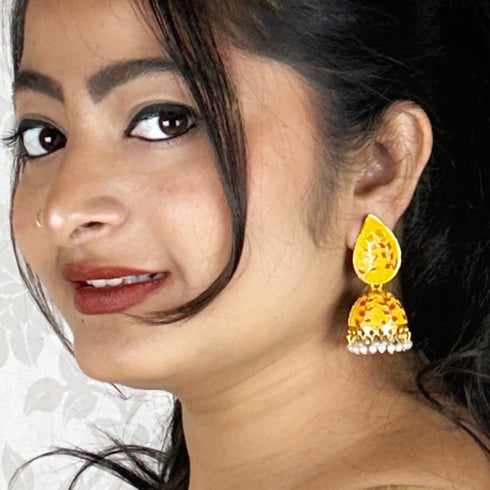 Meenakari Blossom Jhumka Earrings from Trenzify Store.