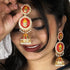 Vibrant Bloom Meenakari Jhumka Earrings from Trenzify Store.