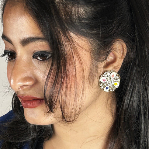 Regal Kundan Blossom Studs from Trenzify Store.