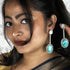 Oval Stone Drop Earrings from Trenzify Store.