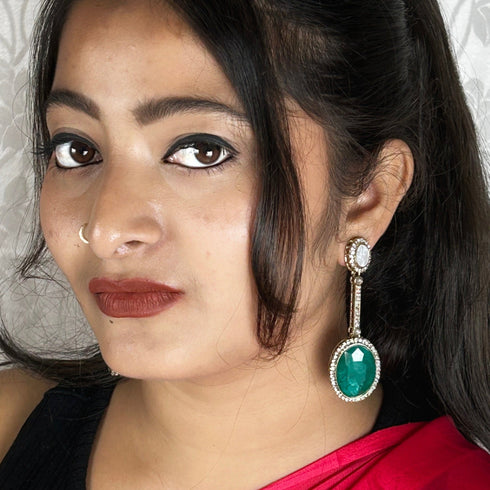 Oval Stone Drop Earrings from Trenzify Store.