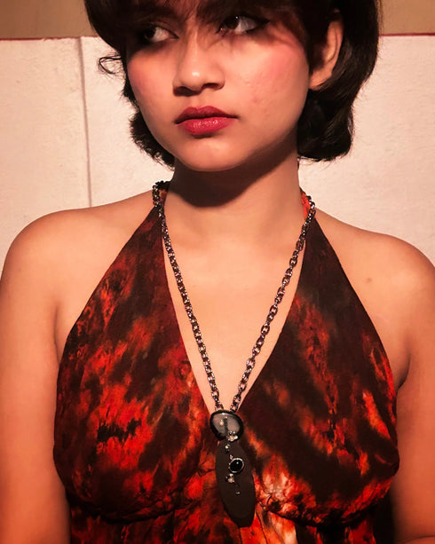 Earthstone Brown Oxidized Necklace from Trenzify Store.