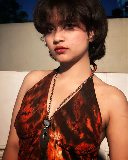 Earthstone Brown Oxidized Necklace from Trenzify Store.