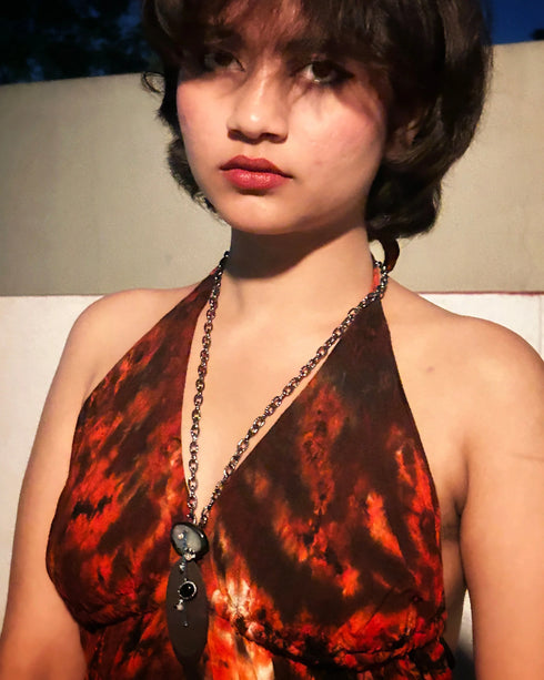 Earthstone Brown Oxidized Necklace from Trenzify Store.